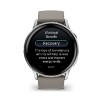 garmin Venu 4 - 45mm Zilver met zilvergrijze siliconen ba 010-03014-01