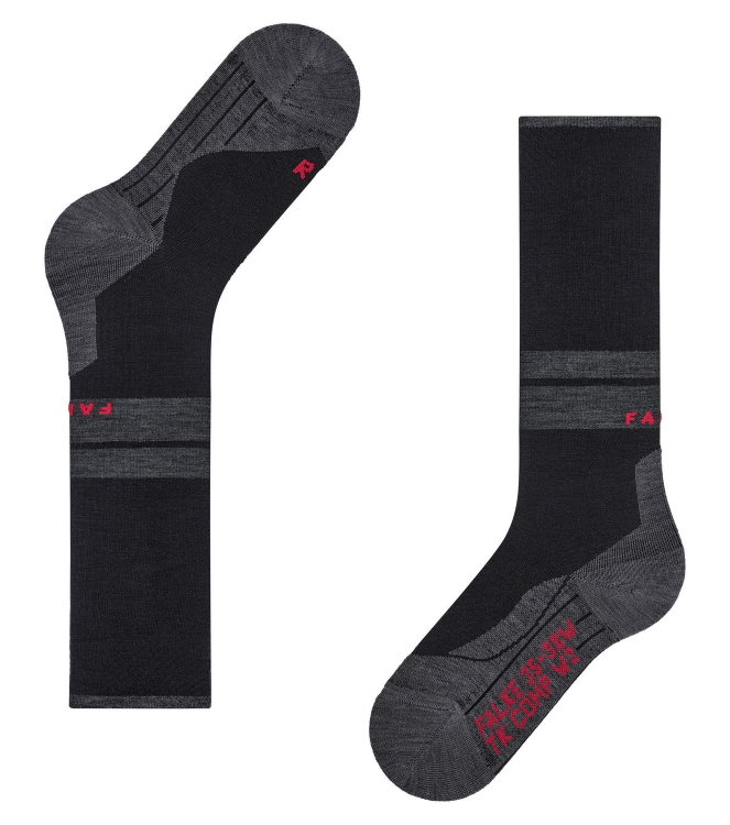 Falke Falke TK Compression Energy 3003_black 16090 3003_black Falke wandelsokken 16090 licht grijs bij Leerentveldvrijetijd.nl