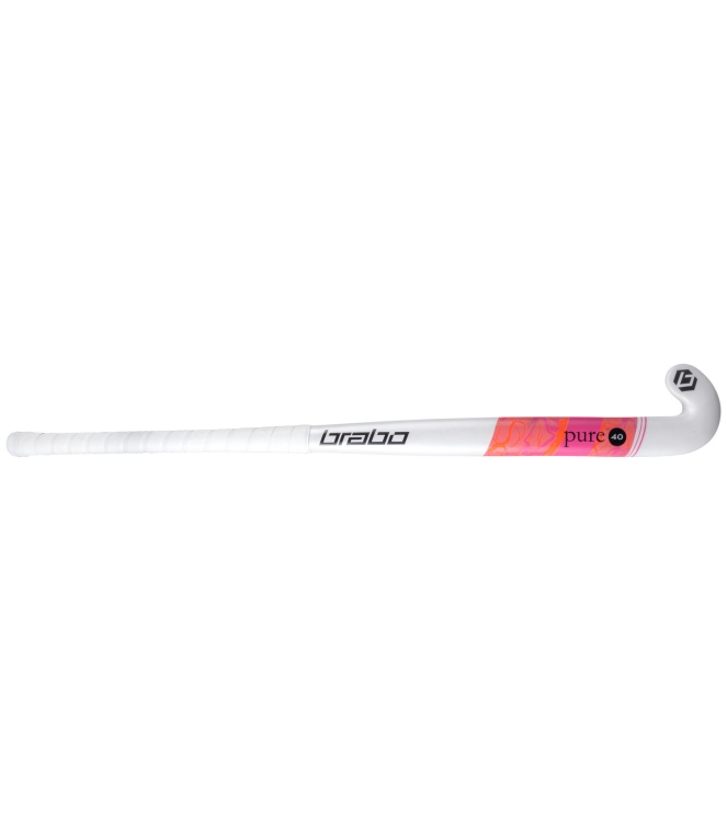 Brabo Brabo Pure 40 PB white/pink 315.54121.000 White/Pink Brabo hockeysticks 315.54121.000 roze bij Leerentveldvrijetijd.nl