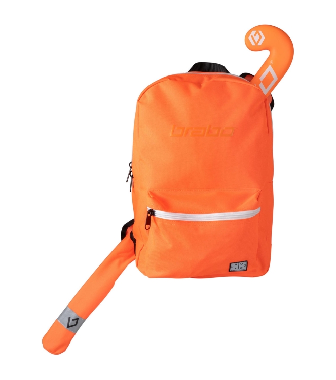 Brabo Brabo Backpack Force orange/white 319.55000.040 Orange/White Brabo hockeytassen 319.55000.040 beige bij Leerentveldvrijetijd.nl