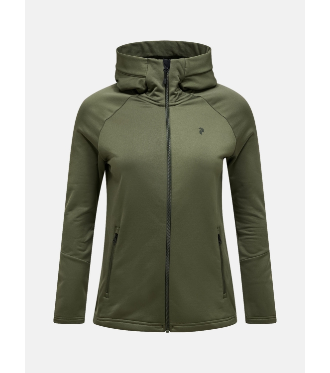 Peak Performance Peak Performance W Rider Essentials Zip Hood 020_pine needle/pine needle G80574 020_Pine Needle/Pine Needle Peak Performance fleeces en truien G80574 blauw bij Leerentveldvrijetijd.nl