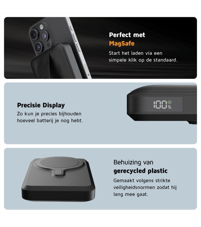 Xtorm Xtorm Magnetic Wireless Powerbank 10.000 FS5W101 Xtorm electra FS5W101 ecru bij Leerentveldvrijetijd.nl