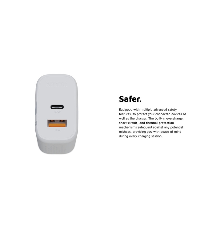 Xtorm Xtorm 67W GaN2 Ultra Wall Charger XEC067 Xtorm electra XEC067 ecru bij Leerentveldvrijetijd.nl