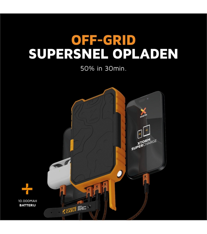 Xtorm Xtorm Rugged Solar Powerbank 10.000 XR203 Xtorm electra XR203 ecru bij Leerentveldvrijetijd.nl