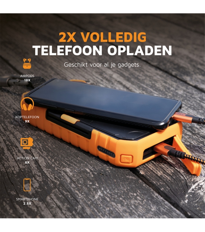 Xtorm Xtorm Rugged Solar Powerbank 10.000 XR203 Xtorm electra XR203 ecru bij Leerentveldvrijetijd.nl