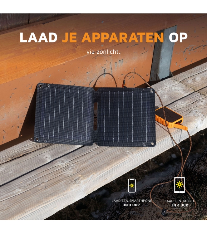 Xtorm Xtorm SolarBooster 14W - Foldable Solar Panel XR2S14 Xtorm electra XR2S14 ecru bij Leerentveldvrijetijd.nl