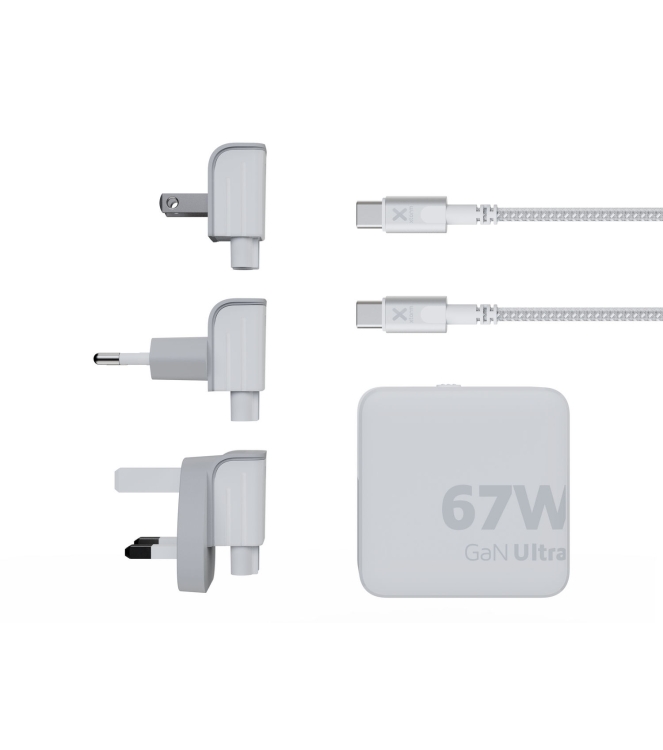 Xtorm Xtorm 67W GaN-Ultra Travel Charger + USB-C PD Cable XVC2067 Xtorm electra XVC2067 ecru bij Leerentveldvrijetijd.nl