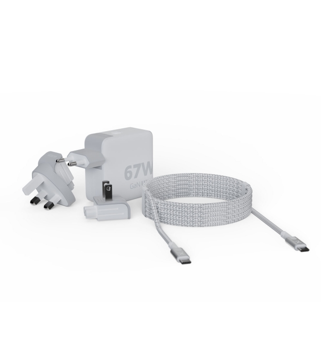 Xtorm Xtorm 67W GaN-Ultra Travel Charger + USB-C PD Cable XVC2067 Xtorm electra XVC2067 ecru bij Leerentveldvrijetijd.nl