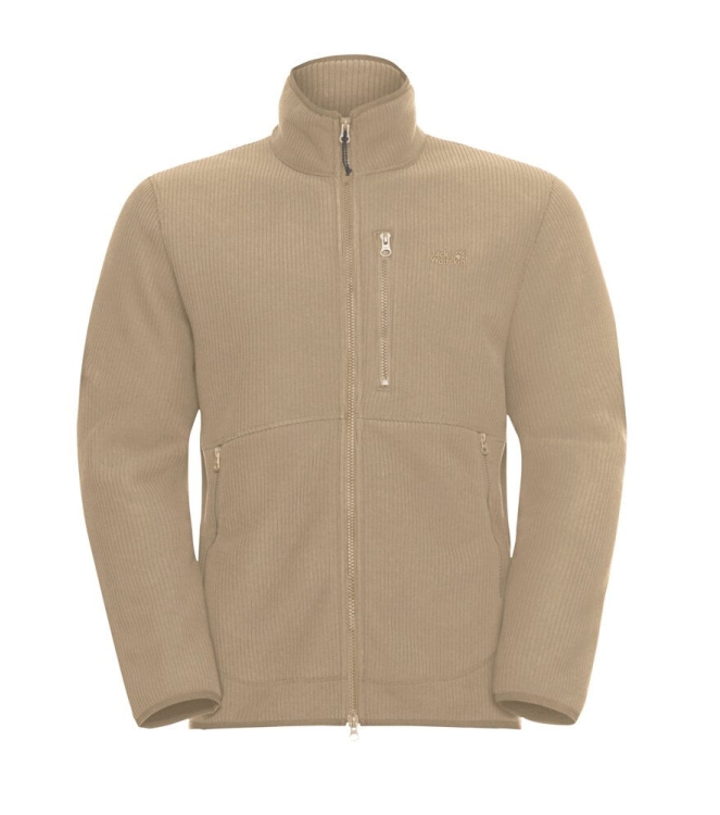 Jack Wolfskin Jack Wolfskin Lake Ridge JKT M a0082_hazel wood A65001 A0082_Hazel Wood Jack Wolfskin fleeces en truien A65001 wit bij Leerentveldvrijetijd.nl