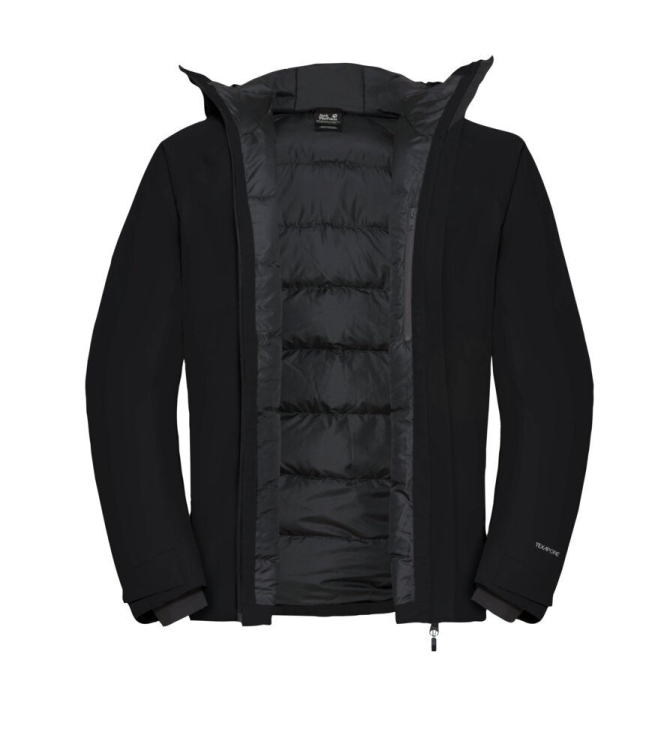 Jack Wolfskin Jack Wolfskin Icecape 2L Down Ins JKT M Rds 6000_black A65299 6000_Black Jack Wolfskin jassen A65299 licht grijs bij Leerentveldvrijetijd.nl