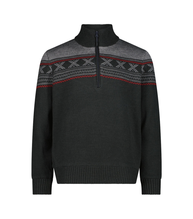 CMP CMP Man Sweat Knitted WP u423 antracite 7H87510 U423 Antracite CMP wintersportkleding 7H87510 black bij Leerentveldvrijetijd.nl
