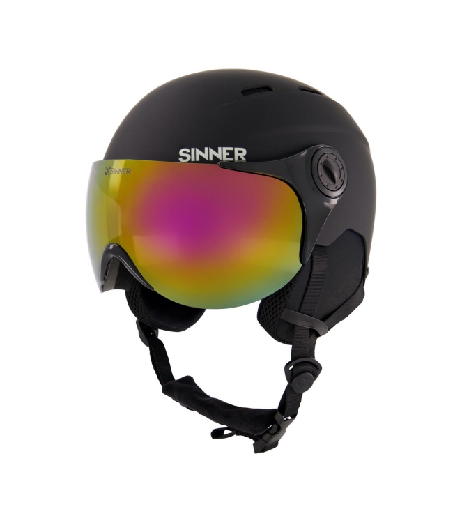 Sinner Sinner Typhoon Visor 10c_mt blk-rd mr cat.2 SIHE-144 10C_Mt Blk-Rd Mr Cat.2 Sinner wintersport accessoires SIHE-144 licht grijs bij Leerentveldvrijetijd.nl