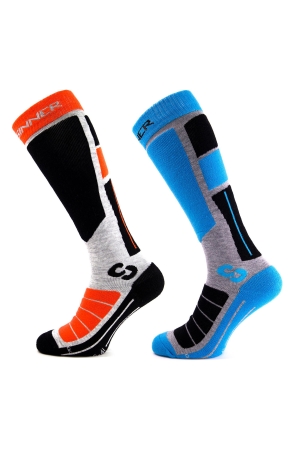 Sinner Sinner Pro Socks Ii Dbl Pack 61_Org/Blu