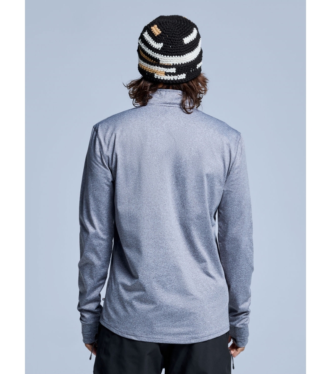 Poederbaas Poederbaas Arctic Pully Men 2.0 31_grey melange PB010710 31_Grey Melange Poederbaas wintersportkleding PB010710 lichtblauw bij Leerentveldvrijetijd.nl