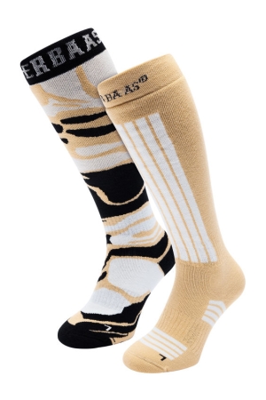 Poederbaas Poederbaas Ski Socks 2-pack 254_Warm Sand Poederbaas Poederbaas Ski Socks 2-pack 254_Warm Sand