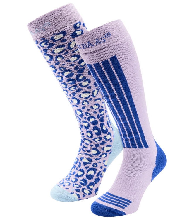 Poederbaas Poederbaas Ski Socks 2-pack 501_lila PB040712 501_Lila Poederbaas wintersport accessoires PB040712 paars bij Leerentveldvrijetijd.nl
