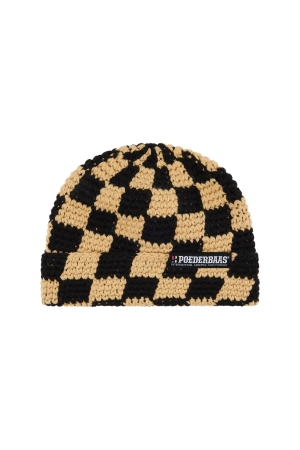 Poederbaas Poederbaas Checkerboard Beanie 254_Warm Sand Poederbaas Poederbaas Checkerboard Beanie 254_Warm Sand