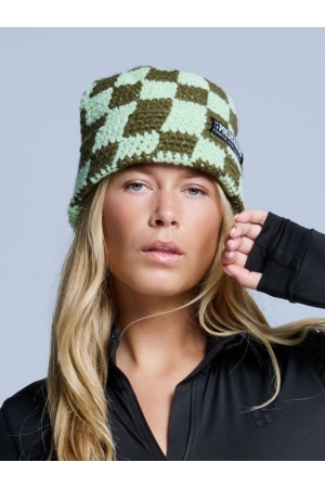 Poederbaas Poederbaas Checkerboard Beanie 304_Olive Green Poederbaas Poederbaas Checkerboard Beanie 304_Olive Green