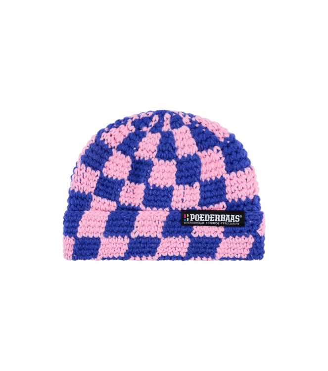 Poederbaas Poederbaas Checkerboard Beanie 658_powder rose PB060712 658_Powder Rose Poederbaas wintersportkleding PB060712 ivoor bij Leerentveldvrijetijd.nl
