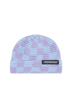 Poederbaas Poederbaas Checkerboard Beanie 501_Lila Poederbaas Poederbaas Checkerboard Beanie 501_Lila