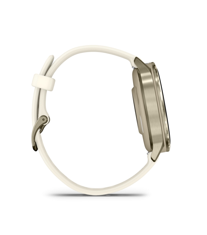 Garmin Garmin Venu 4 - 41mm Lunar Gold met Bone siliconen band 010-03013-00 Garmin orientatie 010-03013-00 ecru bij Leerentveldvrijetijd.nl