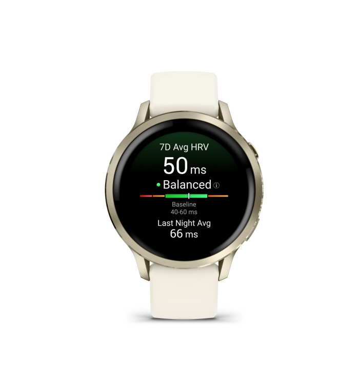 Garmin Garmin Venu 4 - 41mm Lunar Gold met Bone siliconen band 010-03013-00 Garmin orientatie 010-03013-00 ecru bij Leerentveldvrijetijd.nl