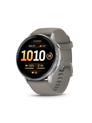 Garmin Garmin Venu 4 - 45mm Zilver met zilvergrijze siliconen ba Garmin Garmin Venu 4 - 45mm Zilver met zilvergrijze siliconen ba