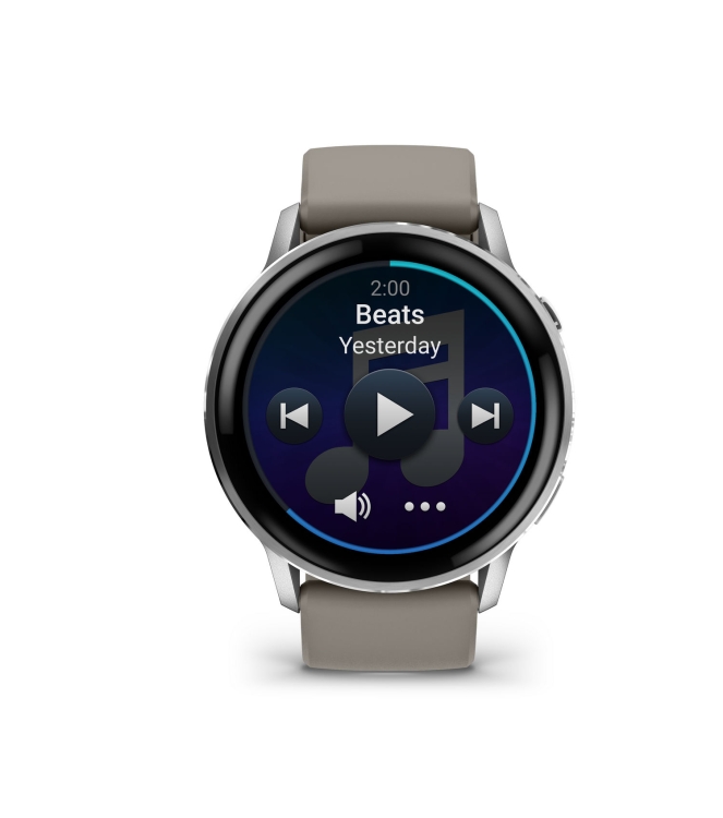 Garmin Garmin Venu 4 - 45mm Zilver met zilvergrijze siliconen ba 010-03014-01 Garmin orientatie 010-03014-01 ecru bij Leerentveldvrijetijd.nl