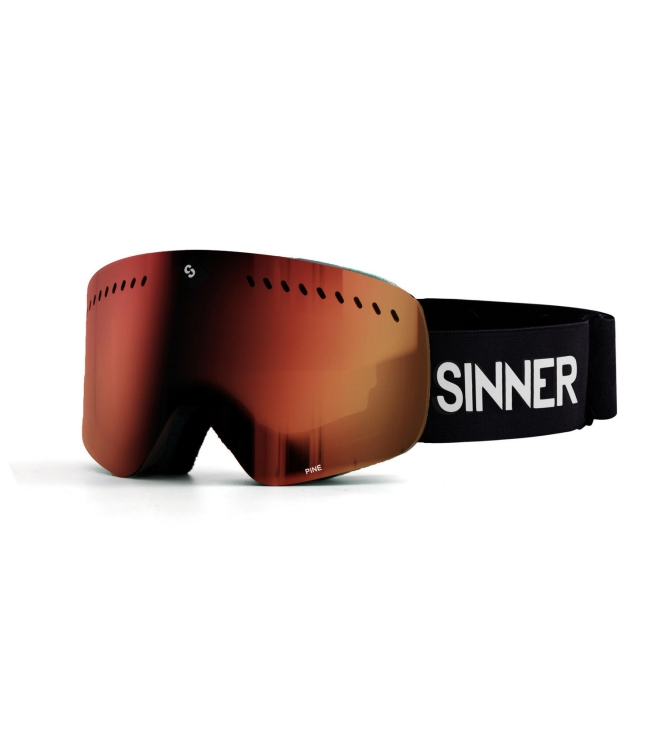 Sinner Sinner Pine matte black-double red mirror SIGO-185-10B-58 Matte Black-Double Red Mirror Sinner wintersport accessoires SIGO-185-10B-58 licht grijs bij Leerentveldvrijetijd.nl