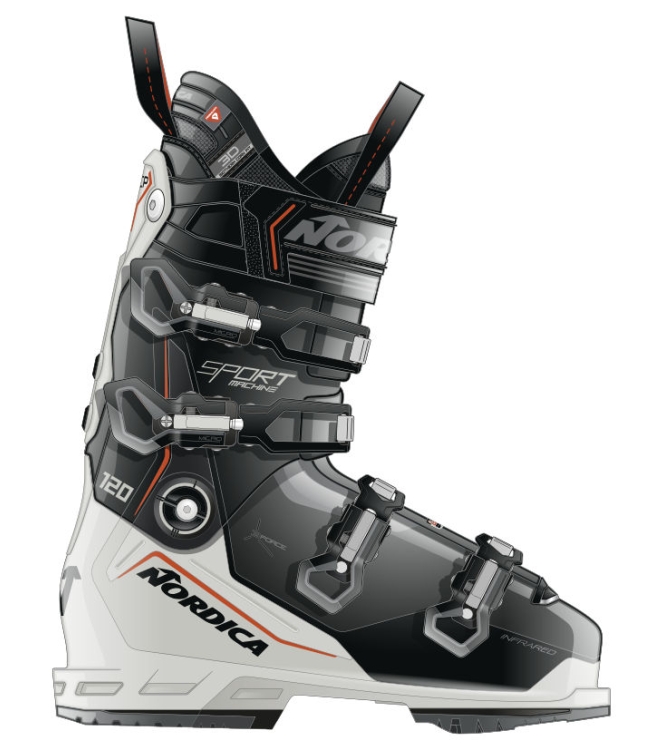 Nordica Nordica Sportmachine 3 120 (GW) black/grey/red NB050T0401-N96 black/grey/red Nordica wintersport schoenen NB050T0401-N96 licht grijs bij Leerentveldvrijetijd.nl