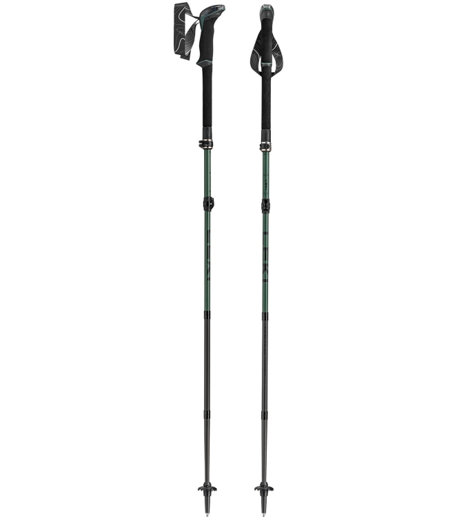 Leki Leki Makalu FX Carbon naturalcarbon/malachite-green/black LT65620621 naturalcarbon/malachite-green/black Leki wandelstokken LT65620621 licht grijs bij Leerentveldvrijetijd.nl