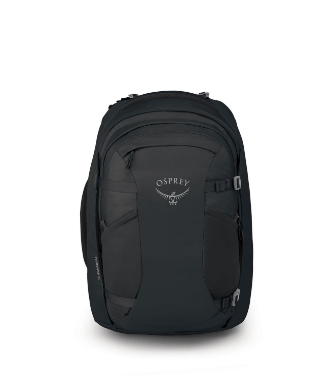 Osprey Osprey Fairview 55 rugtas/Travelpack black 10007378 Black Osprey tassen 10007378 licht grijs bij Leerentveldvrijetijd.nl