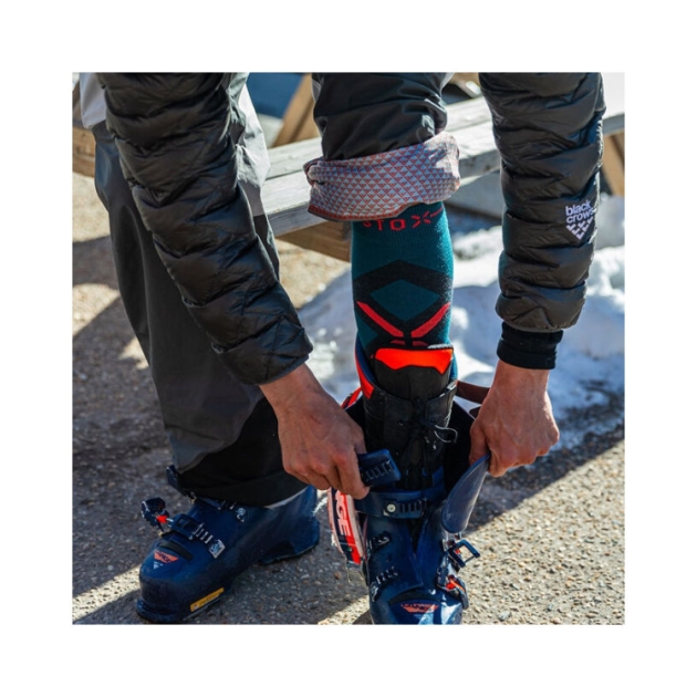 stox-energy-socks Skiing Merino Socks Men 7941 Teal / Red Fluo SKSKM