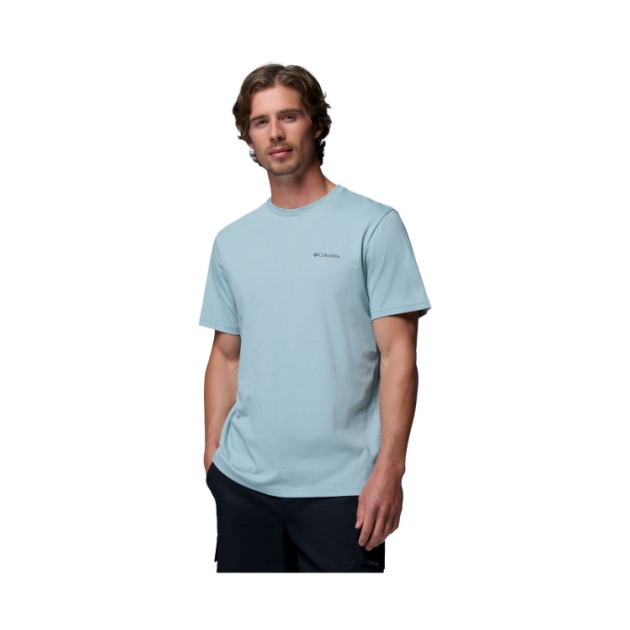 columbia CSC Outdoor Back Graphic Tee 461_Crushed Blue, Scoped View 2155021