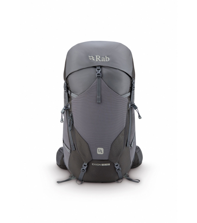 Rab Rab Exion 45 ND agr_anthracite/graphene QAP-76 AGR_Anthracite/Graphene Rab tassen QAP-76 zwart combinatie bij Leerentveldvrijetijd.nl