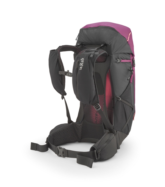 Rab Rab Airox 34ND mbl_mulberry/black QAQ-15 MBL_Mulberry/Black Rab tassen QAQ-15 blauw combinatie bij Leerentveldvrijetijd.nl