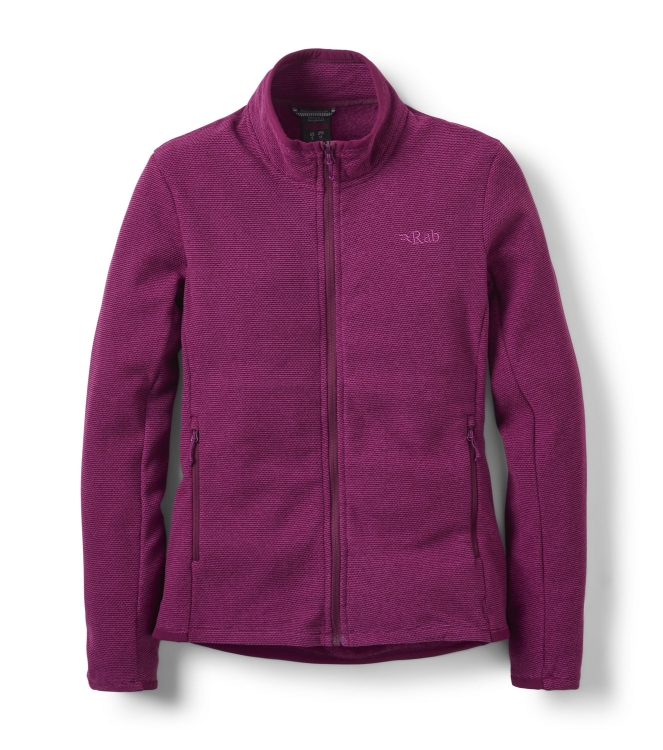 Rab Rab Stavel Jacket Wmns mul_mulberry QFG-69 MUL_Mulberry Rab fleeces en truien QFG-69 blauw combinatie bij Leerentveldvrijetijd.nl