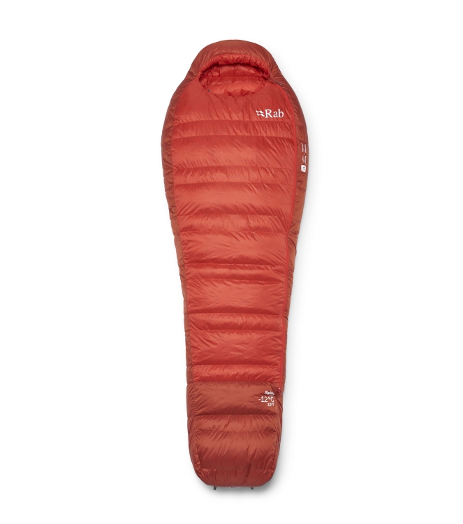 Rab Rab Alpine -12C / 10F dht_dark horizon/tuscan red QSN-11 DHT_Dark Horizon/Tuscan Red Rab slapen QSN-11 geel bij Leerentveldvrijetijd.nl