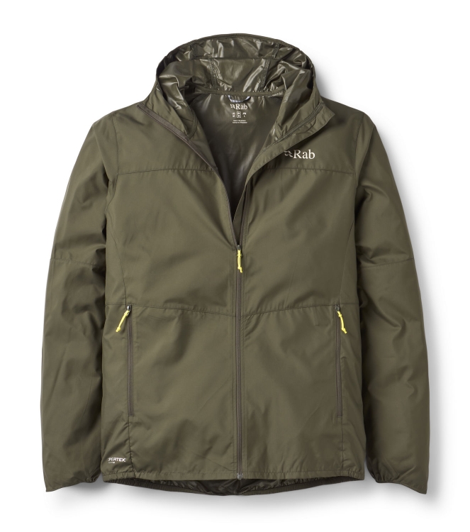 Rab Rab Windgather Hoody arm_army QWS-84 ARM_Army Rab jassen QWS-84 donker grijs bij Leerentveldvrijetijd.nl