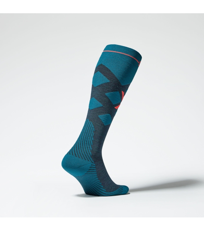 Stox Energy Socks Stox Energy Socks Skiing Merino Socks Men 7941 teal / red fluo SKSKM 7941 Teal / Red Fluo Stox Energy Socks wintersport accessoires SKSKM blauw bij Leerentveldvrijetijd.nl