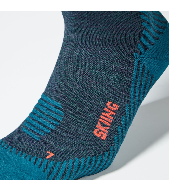 Stox Energy Socks Stox Energy Socks Skiing Merino Socks Men 7941 teal / red fluo SKSKM 7941 Teal / Red Fluo Stox Energy Socks wintersport accessoires SKSKM blauw bij Leerentveldvrijetijd.nl