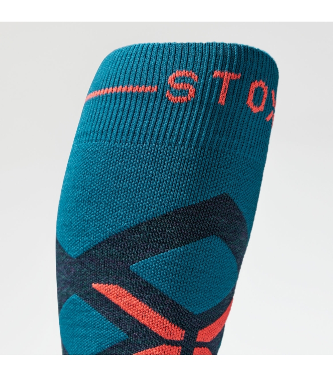 Stox Energy Socks Stox Energy Socks Skiing Merino Socks Men 7941 teal / red fluo SKSKM 7941 Teal / Red Fluo Stox Energy Socks wintersport accessoires SKSKM blauw bij Leerentveldvrijetijd.nl