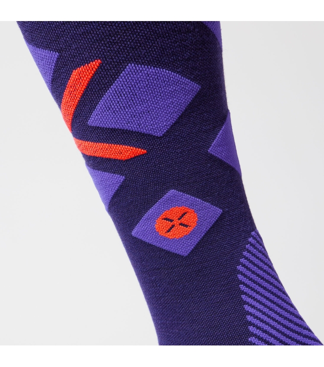 Stox Energy Socks Stox Energy Socks Skiing Merino Socks Women 5244 purple orangefluo SKSKW 5244 Purple Orangefluo Stox Energy Socks wintersport accessoires SKSKW blauw combinatie bij Leerentveldvrijetijd.nl