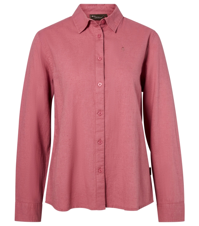 Pinewood Pinewood Värnamo InsectSafe Hemp mix L/S SHIRT W 845_dusty pink 1-33720 845_Dusty Pink Pinewood fleeces en truien 1-33720 ivoor bij Leerentveldvrijetijd.nl