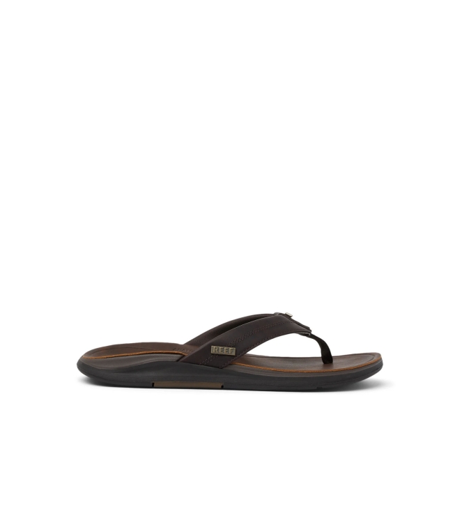 Reef Reef Leather Offshore dark brown CJ8554-61 Dark Brown Reef slippers CJ8554-61 oranje bij Leerentveldvrijetijd.nl