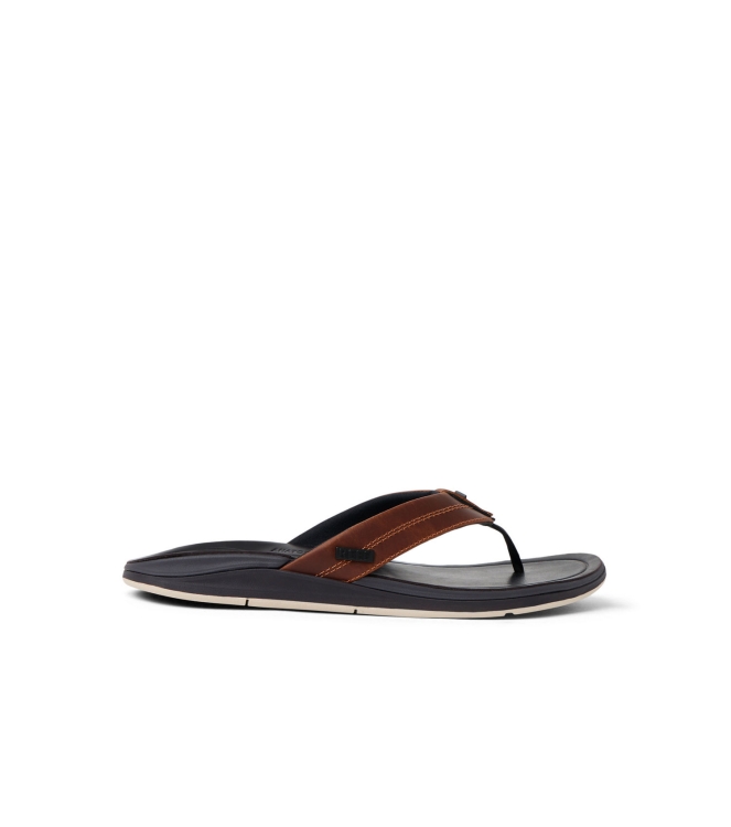 Reef Reef Leather Offshore copper dark brown tan CJ9055-61 Copper Dark Brown Tan Reef slippers CJ9055-61 marine bij Leerentveldvrijetijd.nl