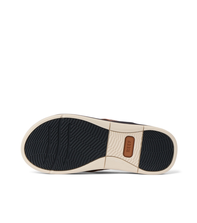 Reef Reef Leather Offshore copper dark brown tan CJ9055-61 Copper Dark Brown Tan Reef slippers CJ9055-61 marine bij Leerentveldvrijetijd.nl