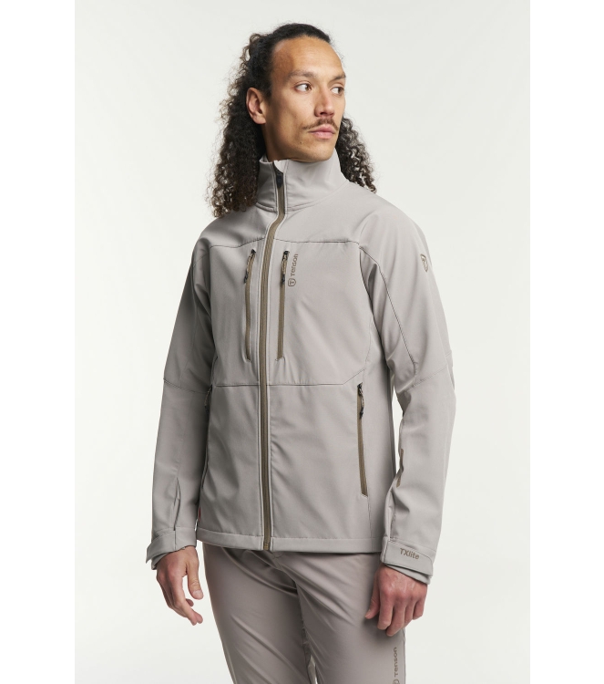 Tenson Tenson Txlite Softshell Collar Jckt M 738_taupe 5018112 738_Taupe Tenson jassen 5018112 marine bij Leerentveldvrijetijd.nl