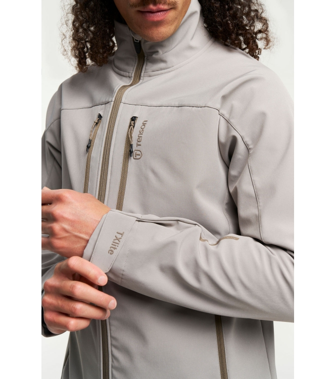 Tenson Tenson Txlite Softshell Collar Jckt M 738_taupe 5018112 738_Taupe Tenson jassen 5018112 marine bij Leerentveldvrijetijd.nl
