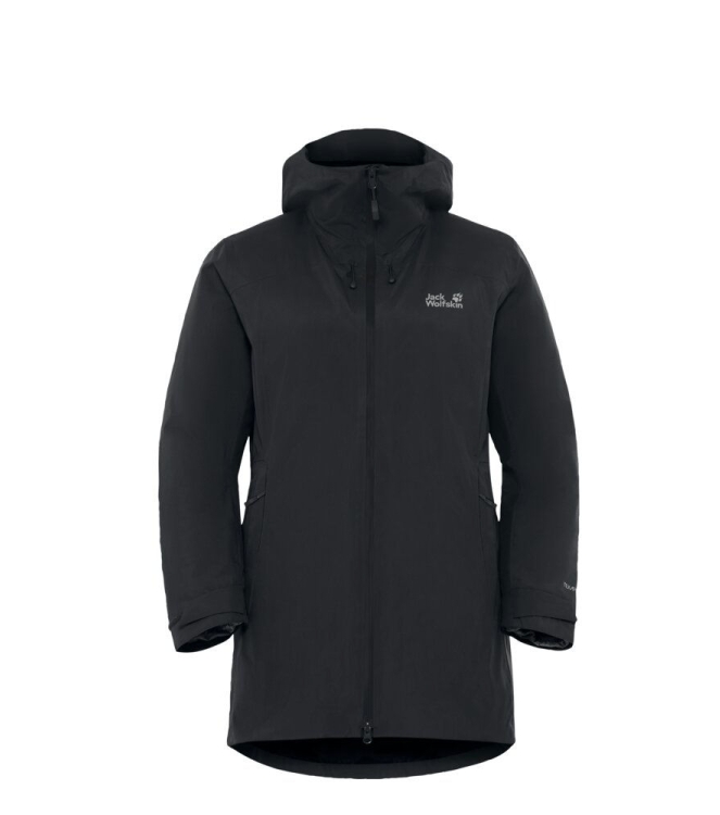 Jack Wolfskin Jack Wolfskin Icecape 3In1 Down JKT W Rds 6000_black A65266 6000_Black Jack Wolfskin jassen A65266 licht grijs bij Leerentveldvrijetijd.nl